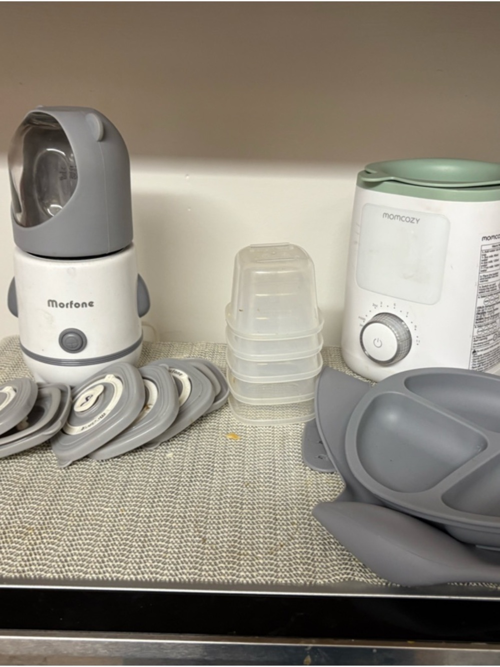 Gray Silicone Baby Food Purée Maker,Bottle🍼 Warms/Thaws Breast Milk🥛 $50 OBO